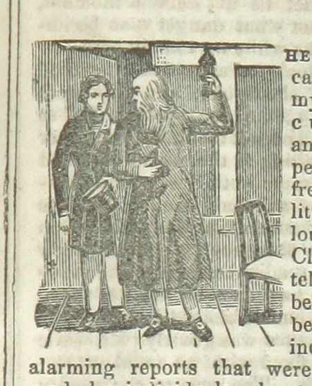 An illustration from Ernestine de Lacy, or the Robber's Foundling. An Old English Romance. By the author of “Angelina” ... etc., etc, 1854, leaf 187