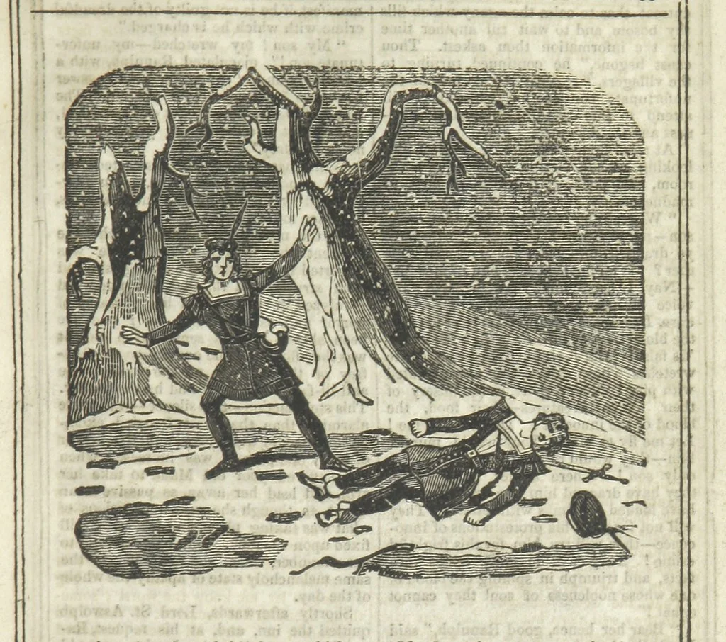 An illustration from Ernestine de Lacy, or the Robber's Foundling. An Old English Romance. By the author of “Angelina” ... etc., etc, 1854, leaf 45