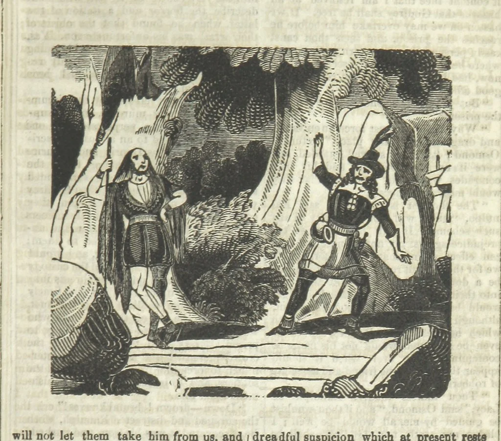 An illustration from Ernestine de Lacy, or the Robber's Foundling. An Old English Romance. By the author of “Angelina” ... etc., etc, 1854, leaf 69