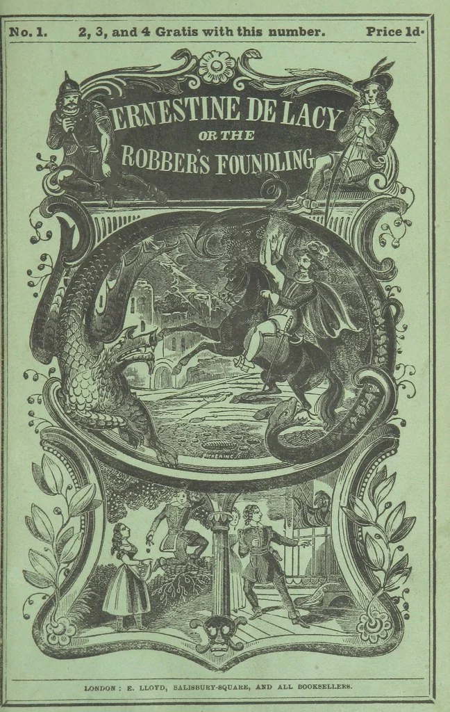 An illustration from Ernestine de Lacy, or the Robber's Foundling. An Old English Romance. By the author of “Angelina” ... etc., etc, 1854, leaf 7