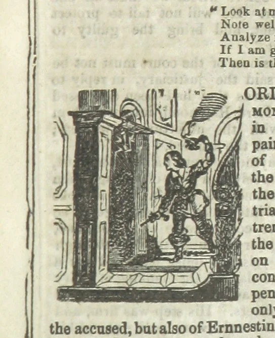 An illustration from Ernestine de Lacy, or the Robber's Foundling. An Old English Romance. By the author of “Angelina” ... etc., etc, 1854, leaf 83