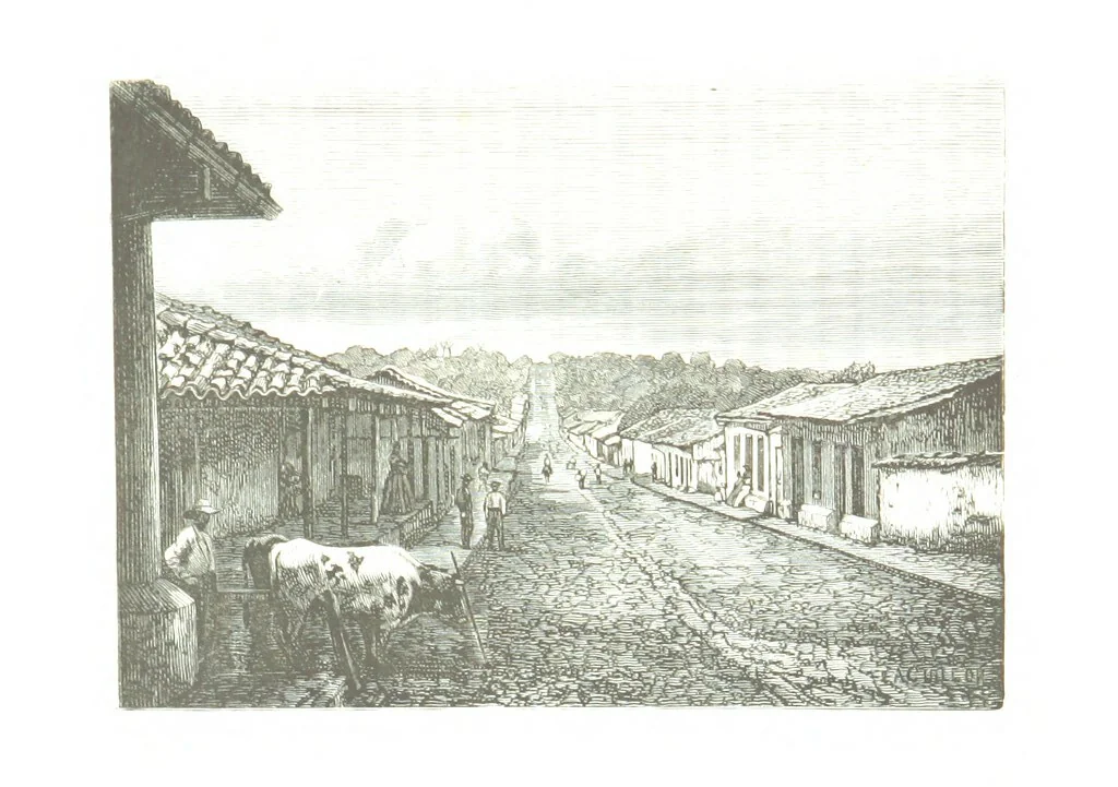 An illustration from De Paris a Guatémala. Notes de voyages au Centre-Amérique 1866-1875 ... Illustré de 35 planches. Dessins de M. E. A. Guillon, 1877, leaf 109