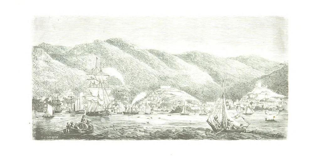 An illustration from De Paris a Guatémala. Notes de voyages au Centre-Amérique 1866-1875 ... Illustré de 35 planches. Dessins de M. E. A. Guillon, 1877, leaf 17