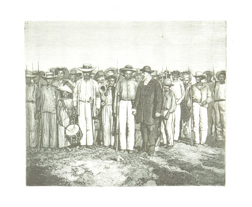 An illustration from De Paris a Guatémala. Notes de voyages au Centre-Amérique 1866-1875 ... Illustré de 35 planches. Dessins de M. E. A. Guillon, 1877, leaf 171