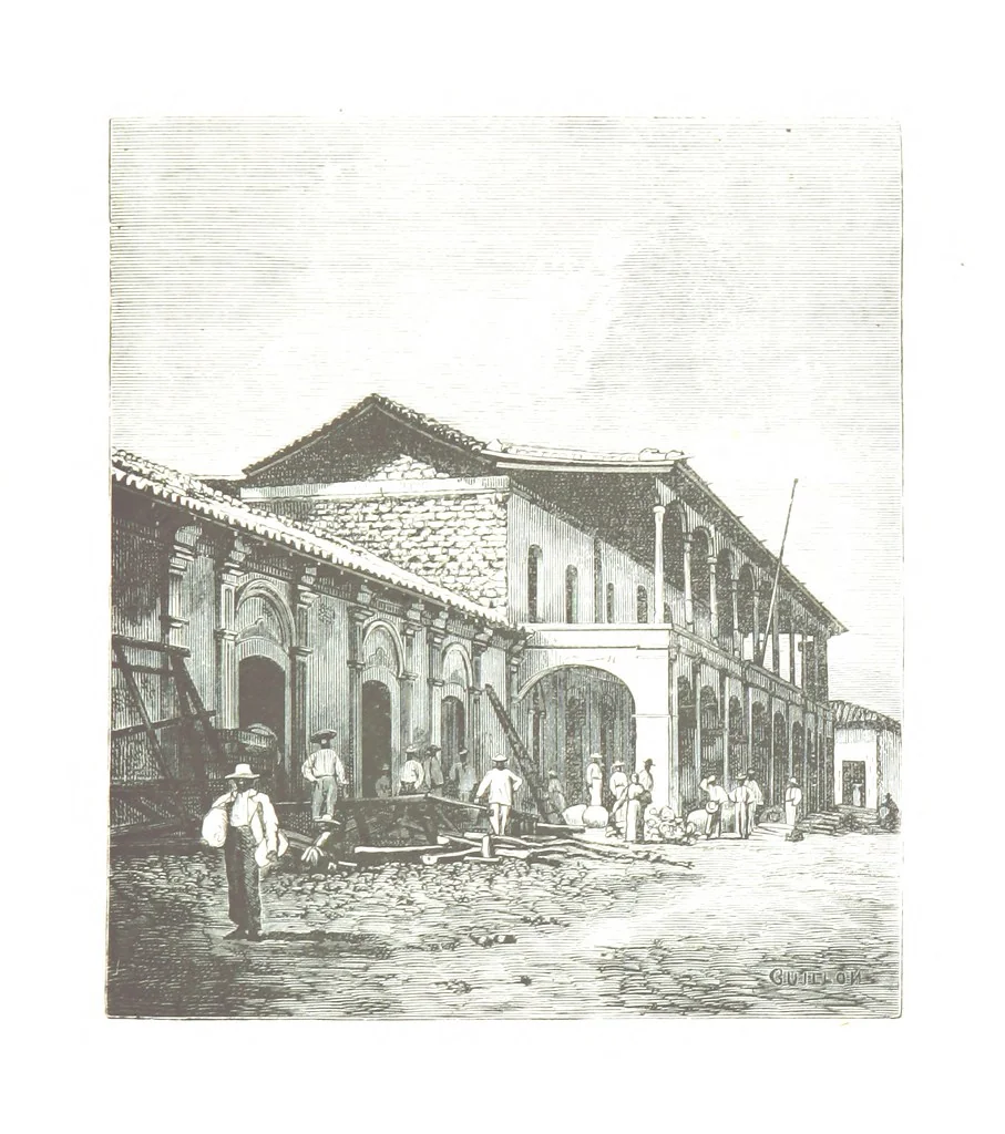 An illustration from De Paris a Guatémala. Notes de voyages au Centre-Amérique 1866-1875 ... Illustré de 35 planches. Dessins de M. E. A. Guillon, 1877, leaf 191