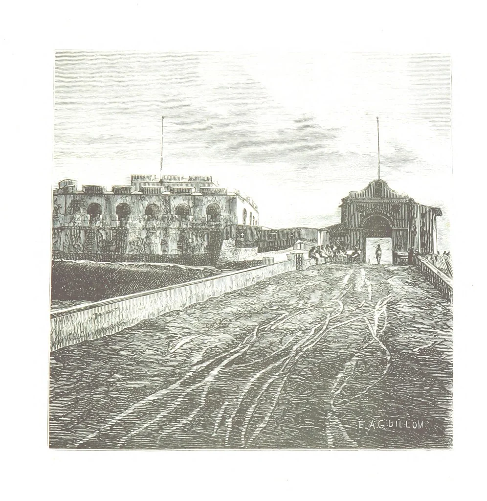 An illustration from De Paris a Guatémala. Notes de voyages au Centre-Amérique 1866-1875 ... Illustré de 35 planches. Dessins de M. E. A. Guillon, 1877, leaf 347