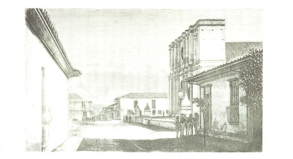 An illustration from De Paris a Guatémala. Notes de voyages au Centre-Amérique 1866-1875 ... Illustré de 35 planches. Dessins de M. E. A. Guillon, 1877, leaf 93