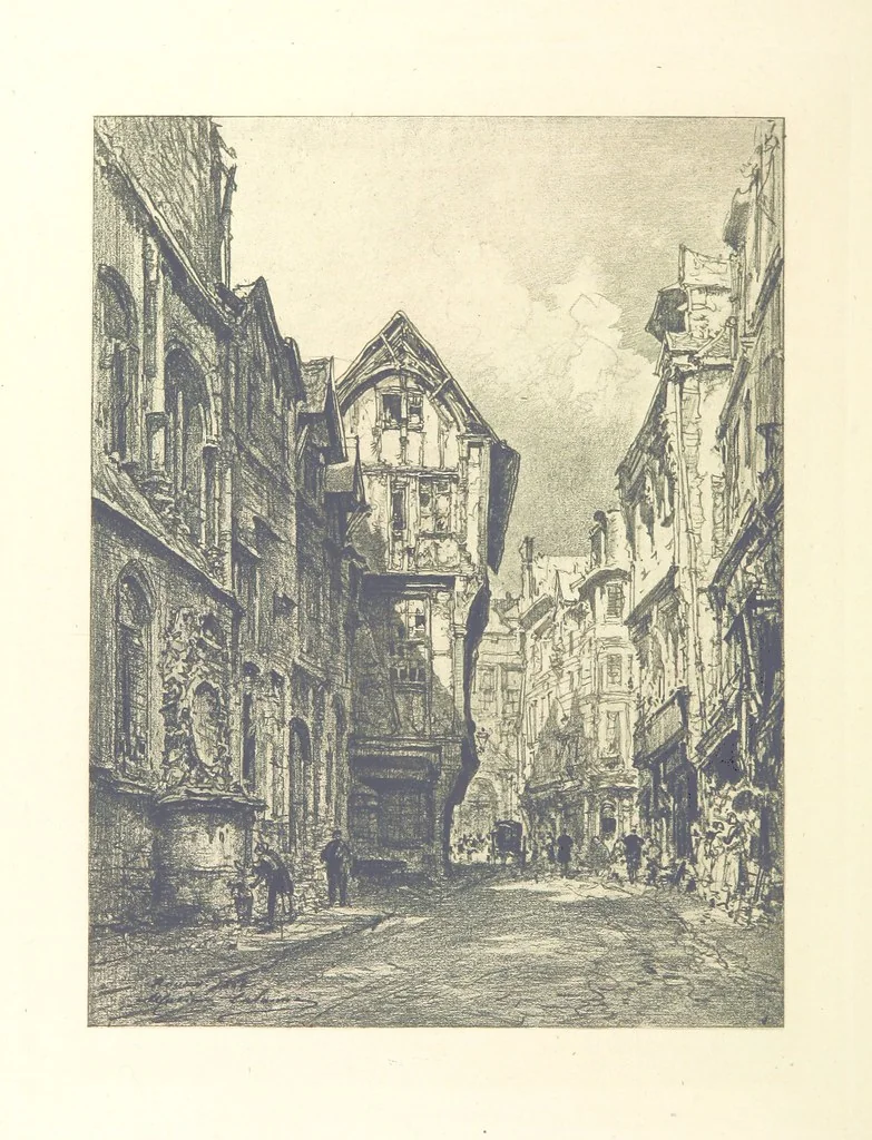 An illustration from Rouen pittoresque ... Dessins par M. Lalanne. Texte par Allais, C. de Beaurepaire, Dubosc, Félix, Hédou, H. de Lapommeraye, 1886, leaf 112