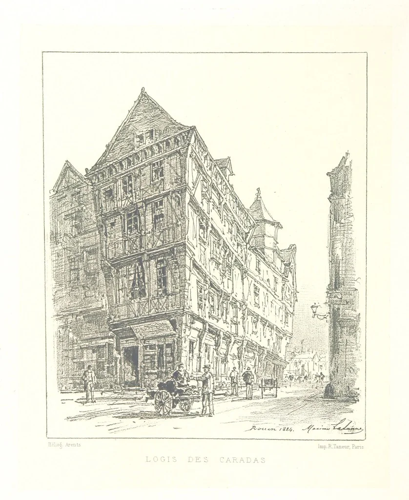 An illustration from Rouen pittoresque ... Dessins par M. Lalanne. Texte par Allais, C. de Beaurepaire, Dubosc, Félix, Hédou, H. de Lapommeraye, 1886, leaf 128