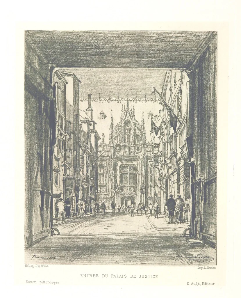 An illustration from Rouen pittoresque ... Dessins par M. Lalanne. Texte par Allais, C. de Beaurepaire, Dubosc, Félix, Hédou, H. de Lapommeraye, 1886, leaf 140