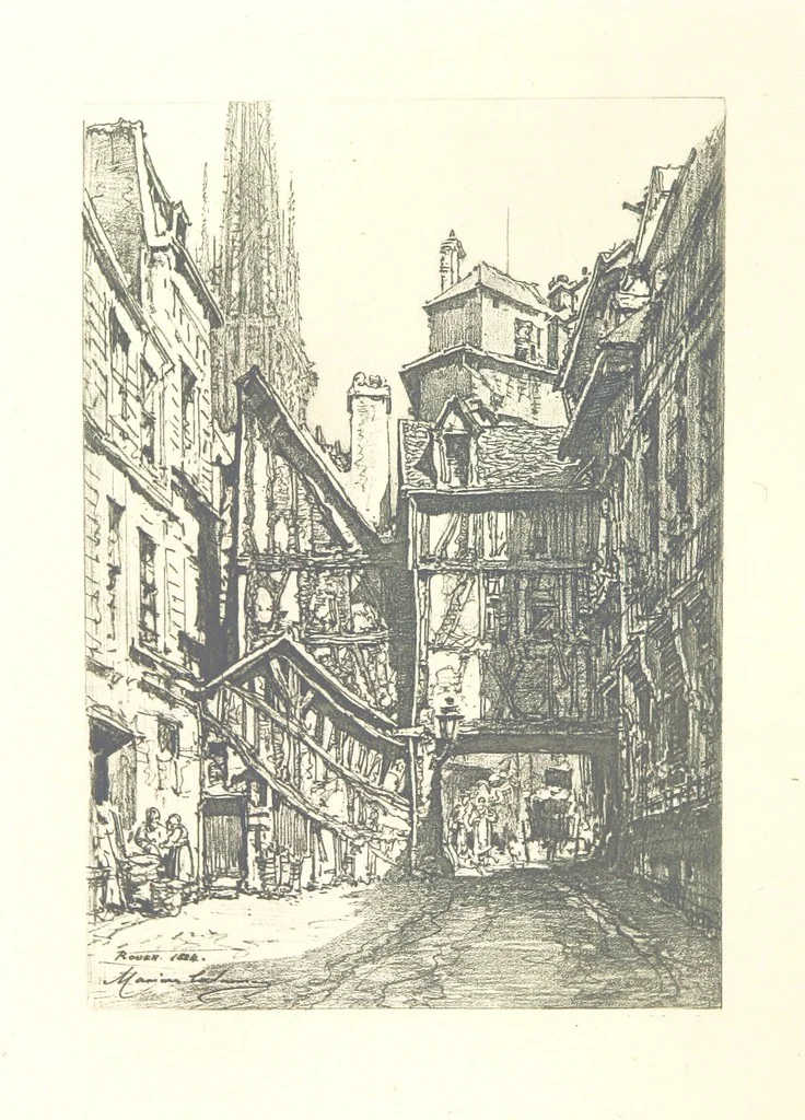 An illustration from Rouen pittoresque ... Dessins par M. Lalanne. Texte par Allais, C. de Beaurepaire, Dubosc, Félix, Hédou, H. de Lapommeraye, 1886, leaf 176