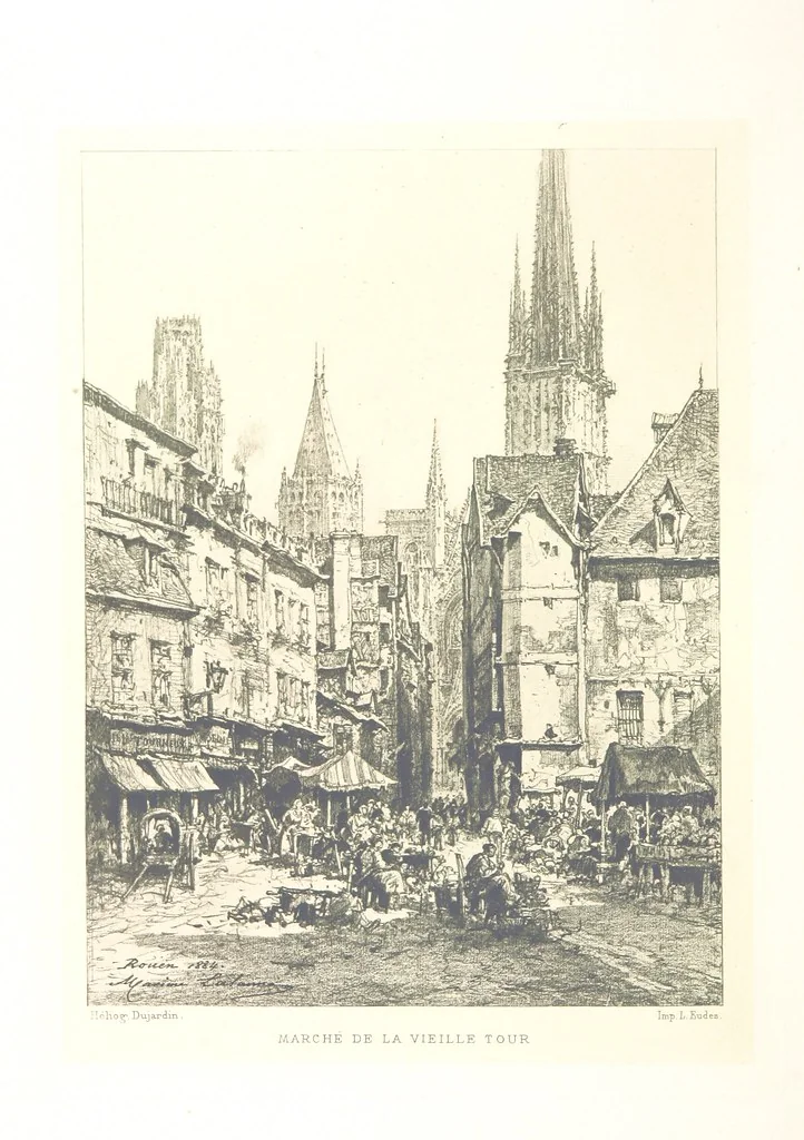 An illustration from Rouen pittoresque ... Dessins par M. Lalanne. Texte par Allais, C. de Beaurepaire, Dubosc, Félix, Hédou, H. de Lapommeraye, 1886, leaf 180
