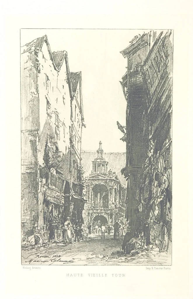 An illustration from Rouen pittoresque ... Dessins par M. Lalanne. Texte par Allais, C. de Beaurepaire, Dubosc, Félix, Hédou, H. de Lapommeraye, 1886, leaf 186