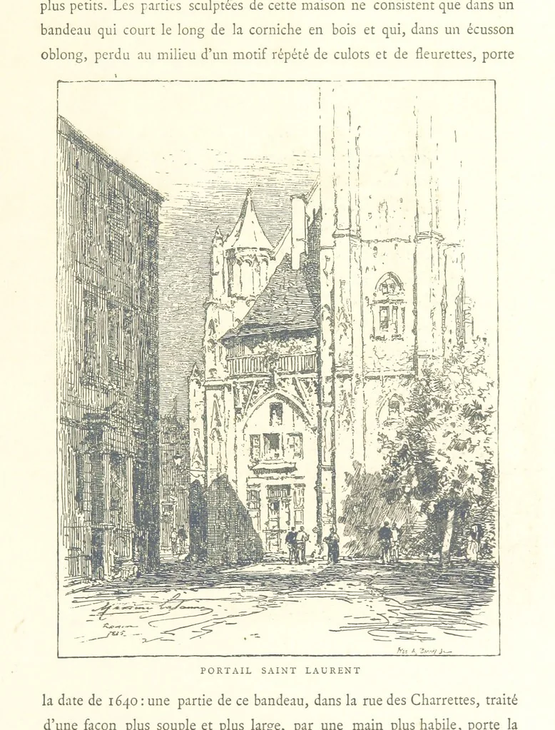 An illustration from Rouen pittoresque ... Dessins par M. Lalanne. Texte par Allais, C. de Beaurepaire, Dubosc, Félix, Hédou, H. de Lapommeraye, 1886, leaf 223