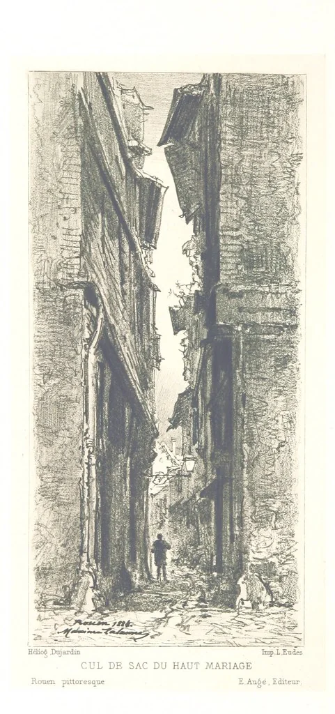 An illustration from Rouen pittoresque ... Dessins par M. Lalanne. Texte par Allais, C. de Beaurepaire, Dubosc, Félix, Hédou, H. de Lapommeraye, 1886, leaf 28