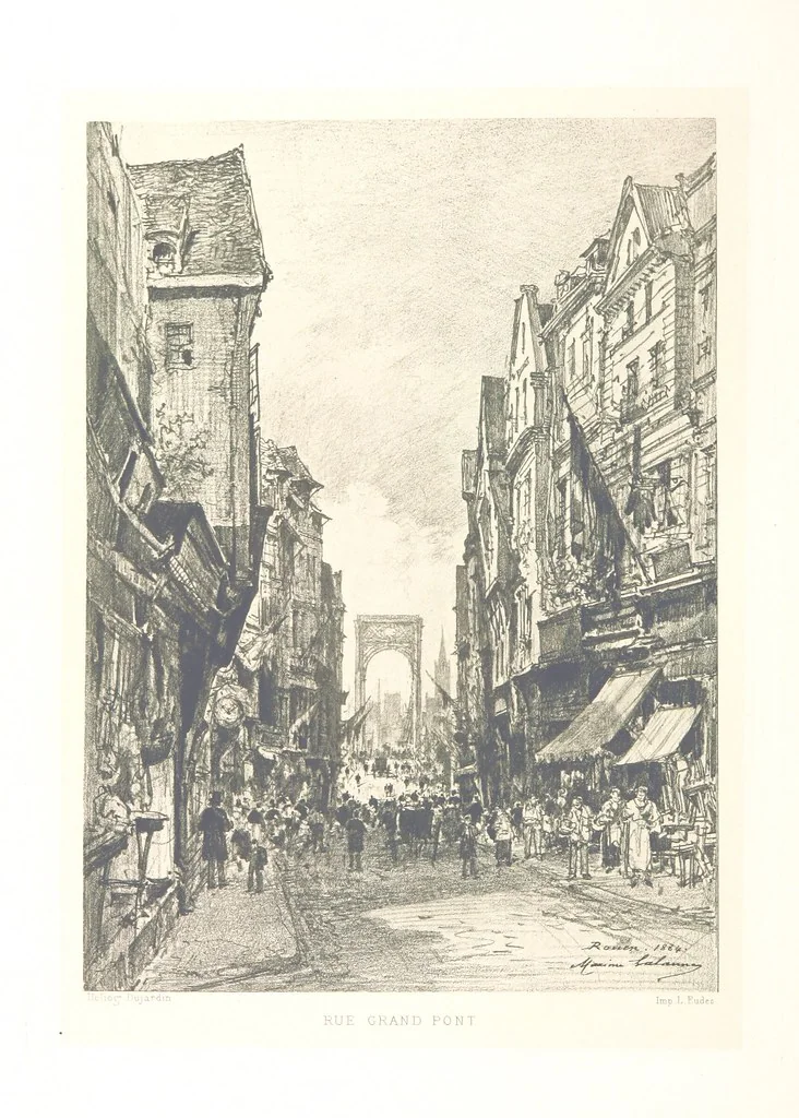 An illustration from Rouen pittoresque ... Dessins par M. Lalanne. Texte par Allais, C. de Beaurepaire, Dubosc, Félix, Hédou, H. de Lapommeraye, 1886, leaf 62