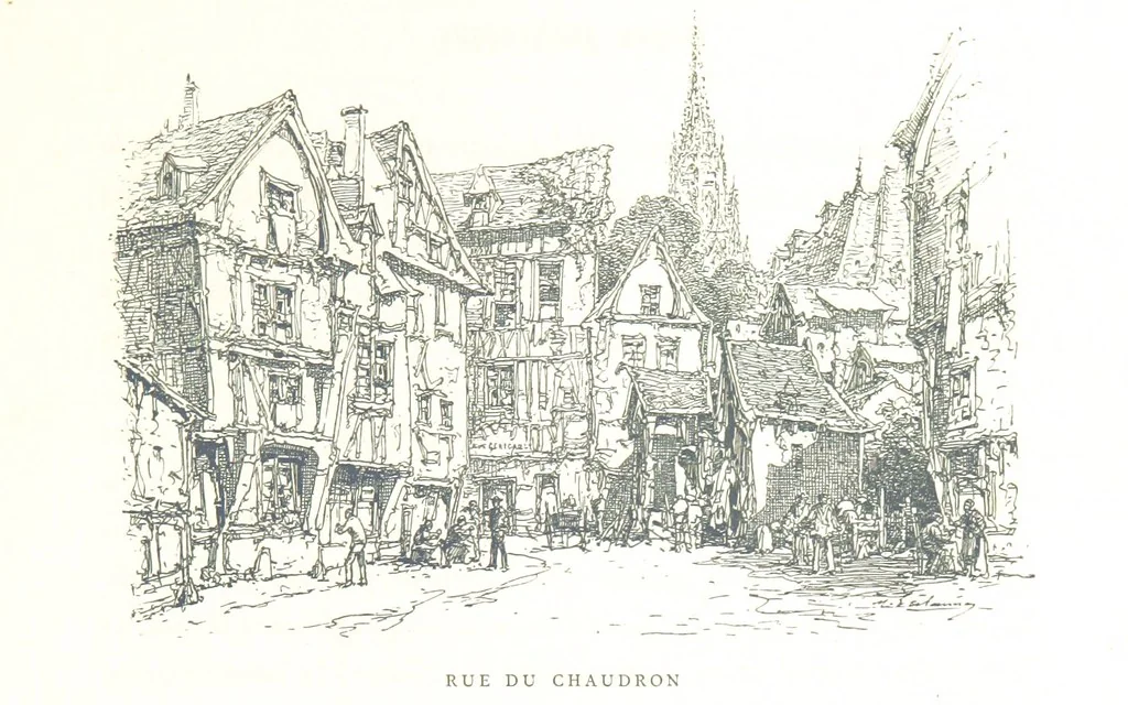 An illustration from Rouen pittoresque ... Dessins par M. Lalanne. Texte par Allais, C. de Beaurepaire, Dubosc, Félix, Hédou, H. de Lapommeraye, 1886, leaf 75