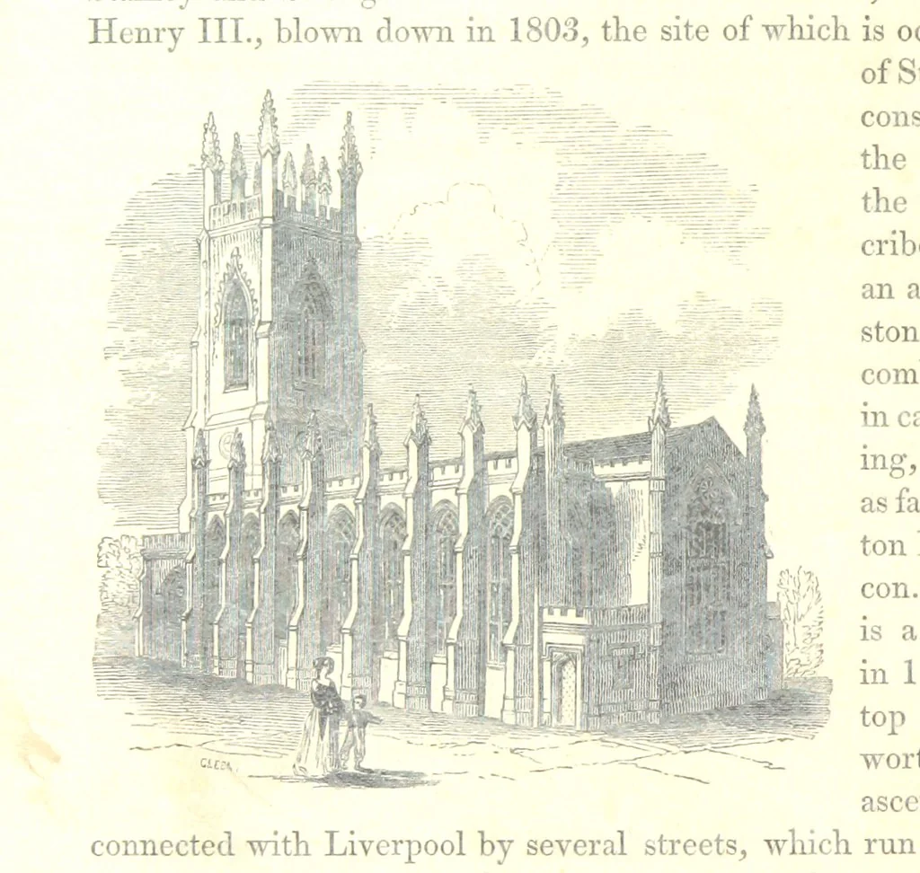 An illustration from The Pictorial History of the County of Lancaster, etc, 1844, leaf 134