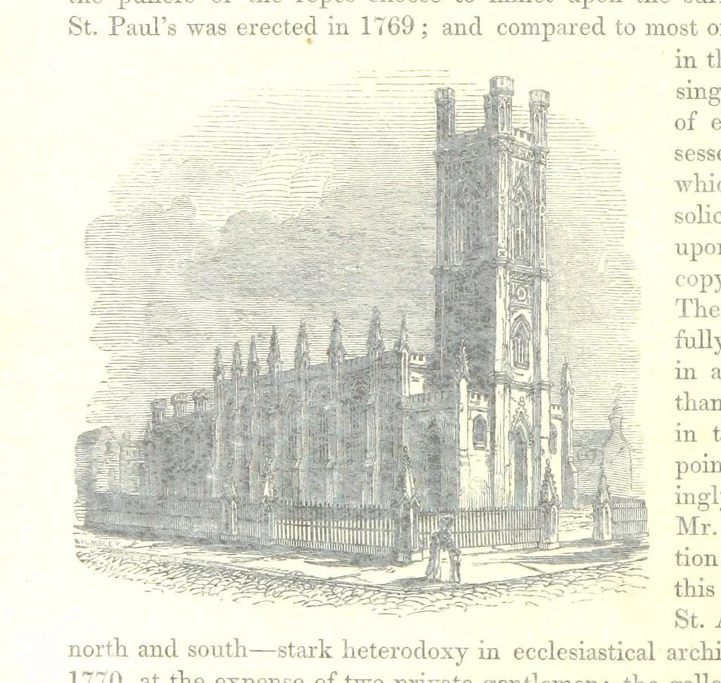 An illustration from The Pictorial History of the County of Lancaster, etc, 1844, leaf 136