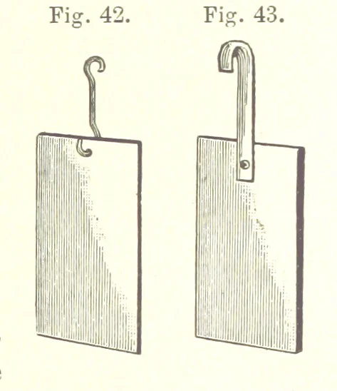 An illustration from A complete Treatise on the Electro-deposition of Metals ... Translated from the German of Dr. G. Langbein ... with additions by William T. Brannt ... Illustrated, etc, 1891, leaf 107