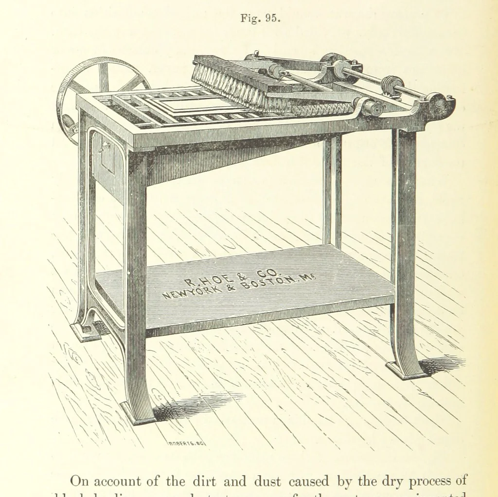 An illustration from A complete Treatise on the Electro-deposition of Metals ... Translated from the German of Dr. G. Langbein ... with additions by William T. Brannt ... Illustrated, etc, 1891, leaf 308