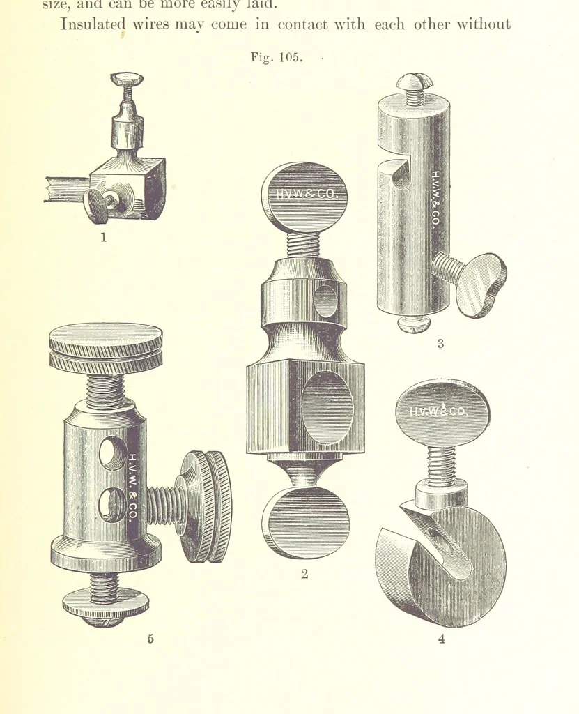 An illustration from A complete Treatise on the Electro-deposition of Metals ... Translated from the German of Dr. G. Langbein ... with additions by William T. Brannt ... Illustrated, etc, 1891, leaf 353