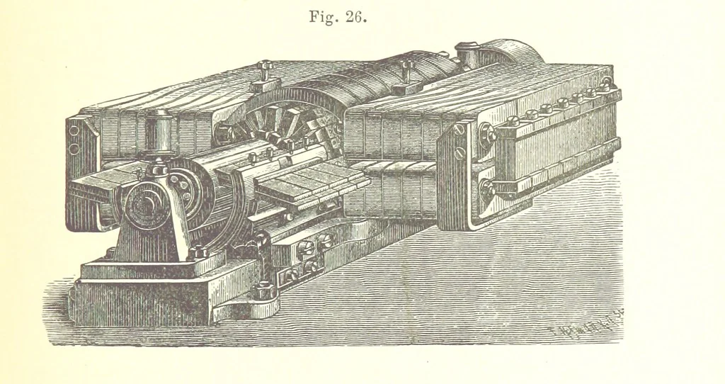 An illustration from A complete Treatise on the Electro-deposition of Metals ... Translated from the German of Dr. G. Langbein ... with additions by William T. Brannt ... Illustrated, etc, 1891, leaf 87