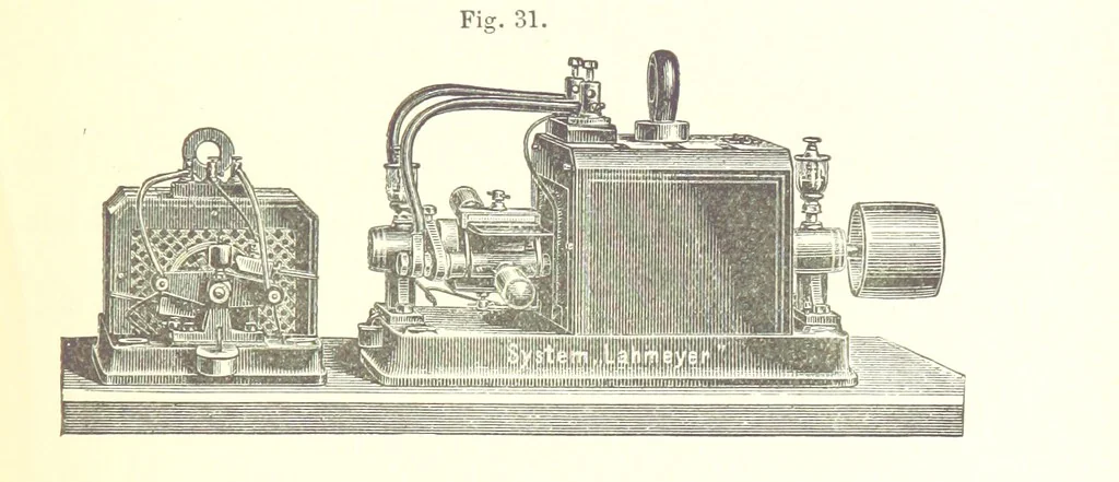 An illustration from A complete Treatise on the Electro-deposition of Metals ... Translated from the German of Dr. G. Langbein ... with additions by William T. Brannt ... Illustrated, etc, 1891, leaf 91