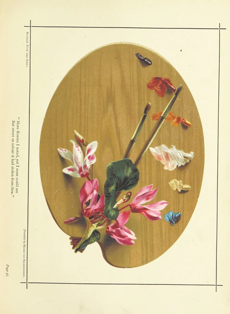 An illustration from Love-Knots and Bridal-Bands: poems and rhymes of wooing and wedding, and valentine verses. Selected ... by F. L. ... With sixteen coloured illustrations by G. D. Leslie, ... W. F. Yeames, etc, 1883, leaf 101