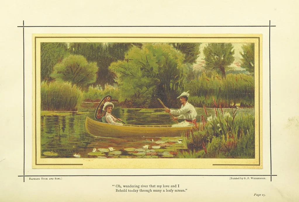 An illustration from Love-Knots and Bridal-Bands: poems and rhymes of wooing and wedding, and valentine verses. Selected ... by F. L. ... With sixteen coloured illustrations by G. D. Leslie, ... W. F. Yeames, etc, 1883, leaf 36