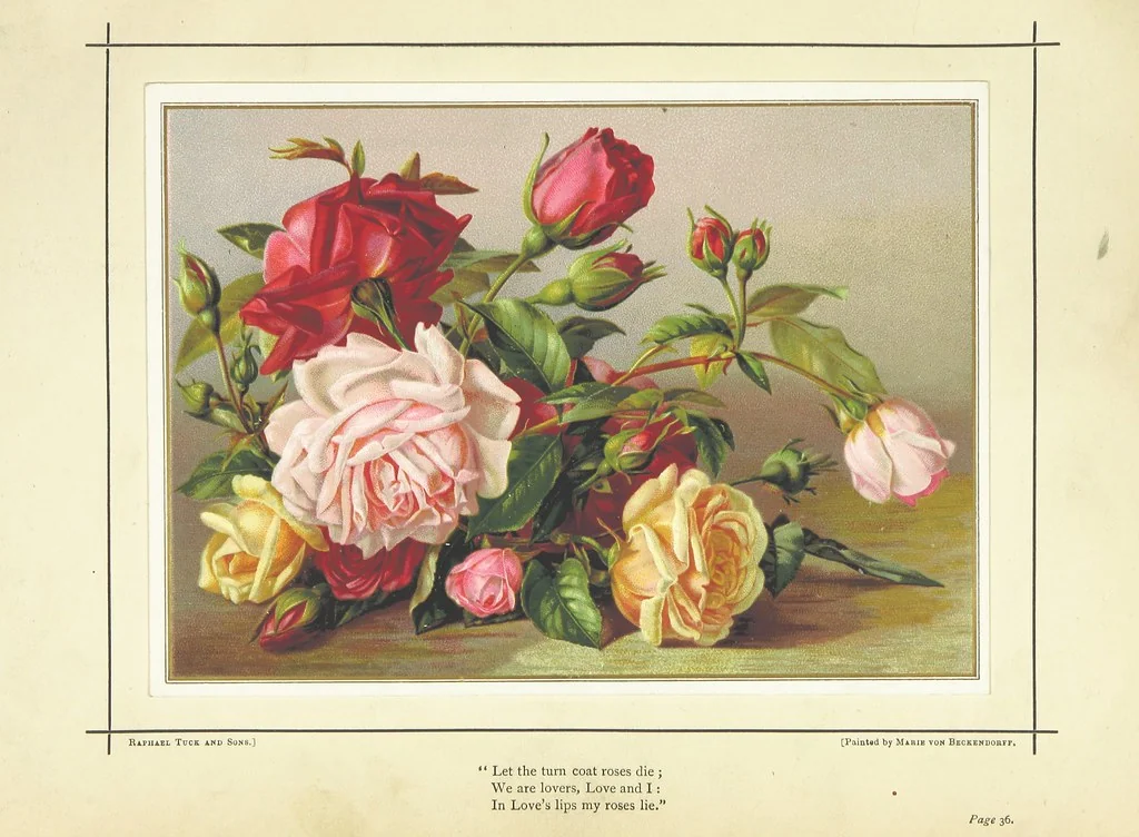 An illustration from Love-Knots and Bridal-Bands: poems and rhymes of wooing and wedding, and valentine verses. Selected ... by F. L. ... With sixteen coloured illustrations by G. D. Leslie, ... W. F. Yeames, etc, 1883, leaf 71