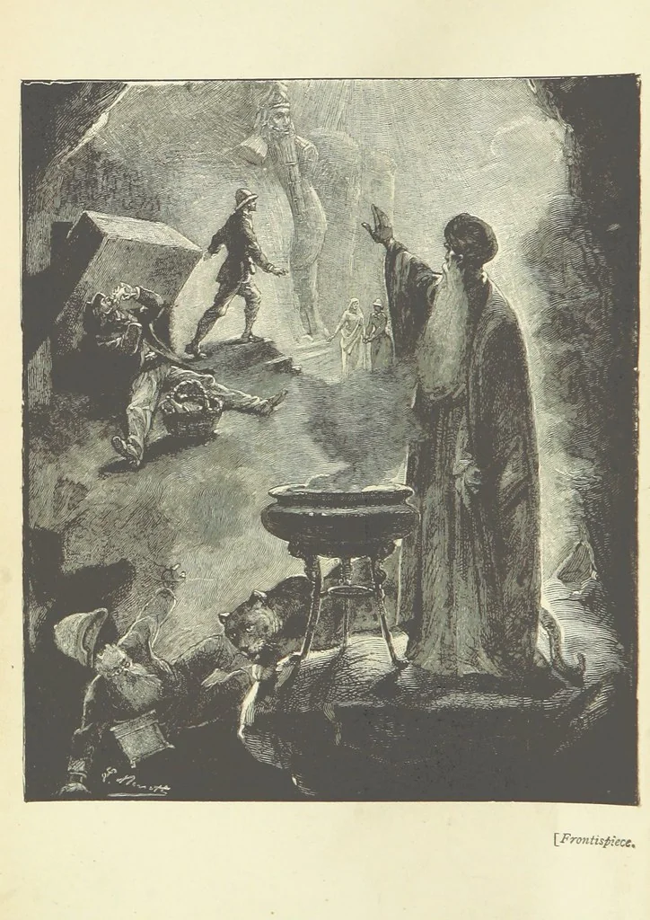 An illustration from The Secret of the Magian: or, the mystery of Ecbatana, etc. [A tale, 1892, leaf 8