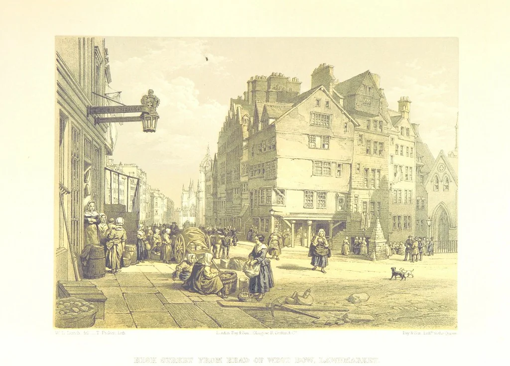 An illustration from Scotland delineated in a series of views by C. Stanfield ... G. Cattermole ... (Sir W. Allan) ...Drawn in lithography by J. D. Harding (Carrick, etc.). With historical, antiquarian and descriptive letterpress by J. P. L, 1858, leaf 109