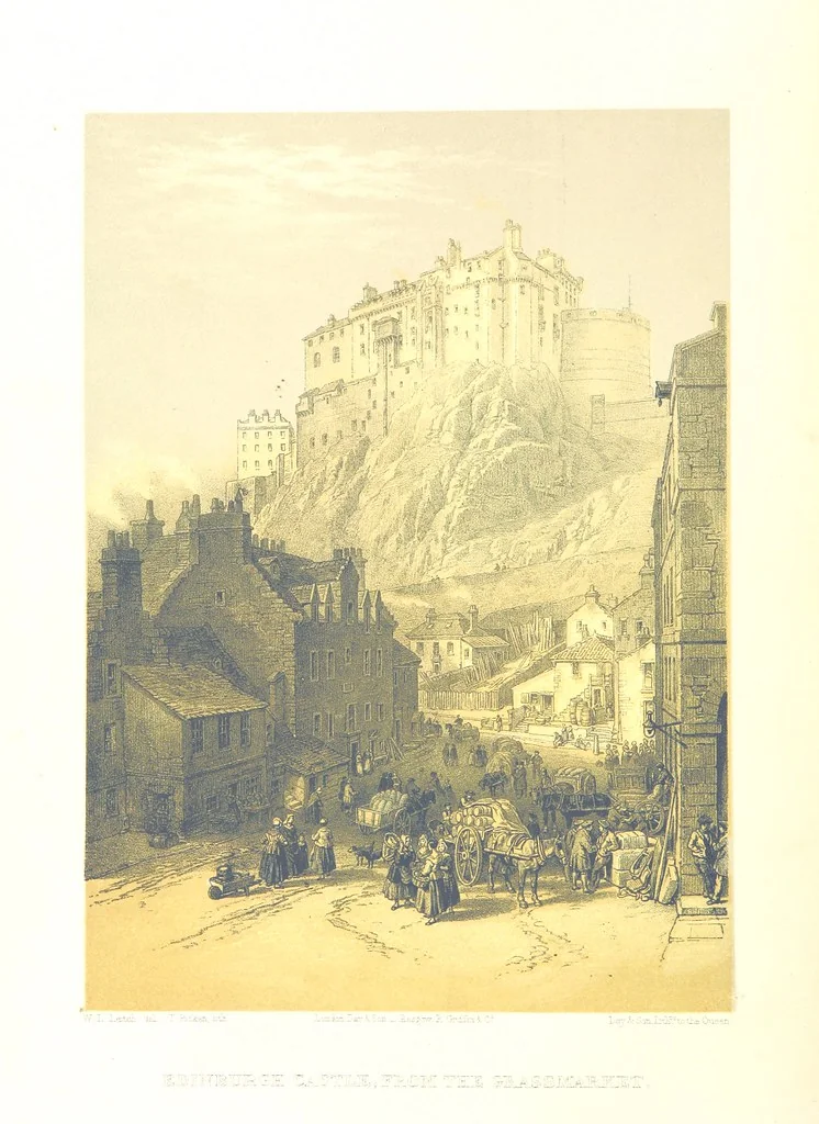 An illustration from Scotland delineated in a series of views by C. Stanfield ... G. Cattermole ... (Sir W. Allan) ...Drawn in lithography by J. D. Harding (Carrick, etc.). With historical, antiquarian and descriptive letterpress by J. P. L, 1858, leaf 16