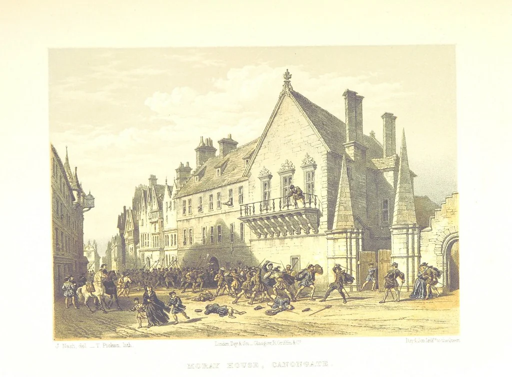 An illustration from Scotland delineated in a series of views by C. Stanfield ... G. Cattermole ... (Sir W. Allan) ...Drawn in lithography by J. D. Harding (Carrick, etc.). With historical, antiquarian and descriptive letterpress by J. P. L, 1858, leaf 169