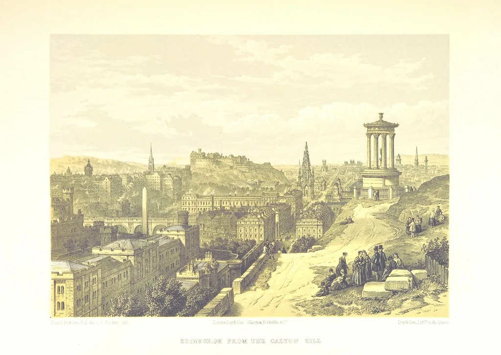 An illustration from Scotland delineated in a series of views by C. Stanfield ... G. Cattermole ... (Sir W. Allan) ...Drawn in lithography by J. D. Harding (Carrick, etc.). With historical, antiquarian and descriptive letterpress by J. P. L, 1858, leaf 185