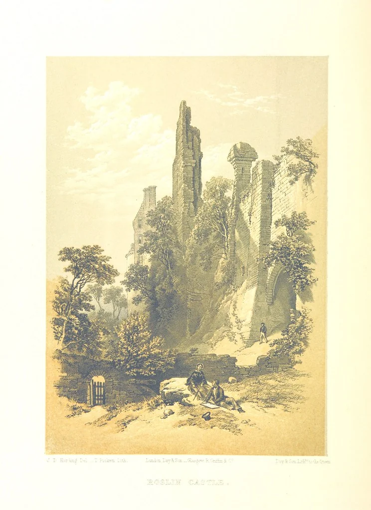 An illustration from Scotland delineated in a series of views by C. Stanfield ... G. Cattermole ... (Sir W. Allan) ...Drawn in lithography by J. D. Harding (Carrick, etc.). With historical, antiquarian and descriptive letterpress by J. P. L, 1858, leaf 210