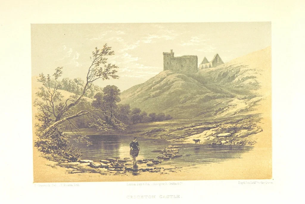 An illustration from Scotland delineated in a series of views by C. Stanfield ... G. Cattermole ... (Sir W. Allan) ...Drawn in lithography by J. D. Harding (Carrick, etc.). With historical, antiquarian and descriptive letterpress by J. P. L, 1858, leaf 223
