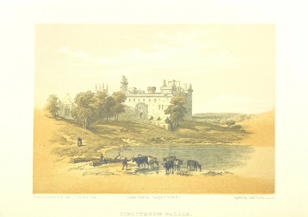 An illustration from Scotland delineated in a series of views by C. Stanfield ... G. Cattermole ... (Sir W. Allan) ...Drawn in lithography by J. D. Harding (Carrick, etc.). With historical, antiquarian and descriptive letterpress by J. P. L, 1858, leaf 232