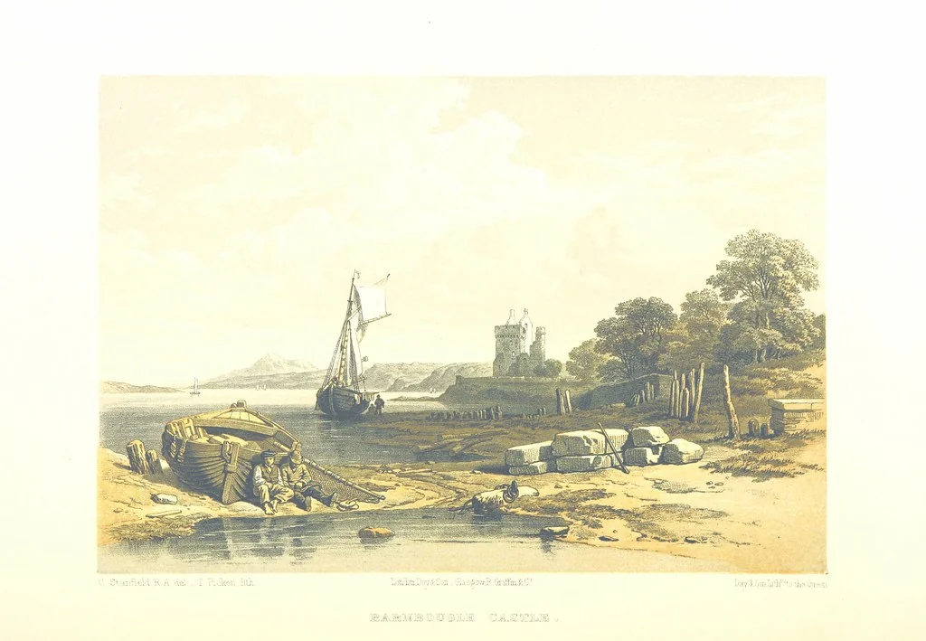 An illustration from Scotland delineated in a series of views by C. Stanfield ... G. Cattermole ... (Sir W. Allan) ...Drawn in lithography by J. D. Harding (Carrick, etc.). With historical, antiquarian and descriptive letterpress by J. P. L, 1858, leaf 244