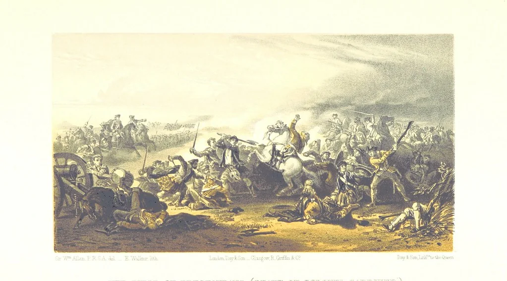An illustration from Scotland delineated in a series of views by C. Stanfield ... G. Cattermole ... (Sir W. Allan) ...Drawn in lithography by J. D. Harding (Carrick, etc.). With historical, antiquarian and descriptive letterpress by J. P. L, 1858, leaf 253