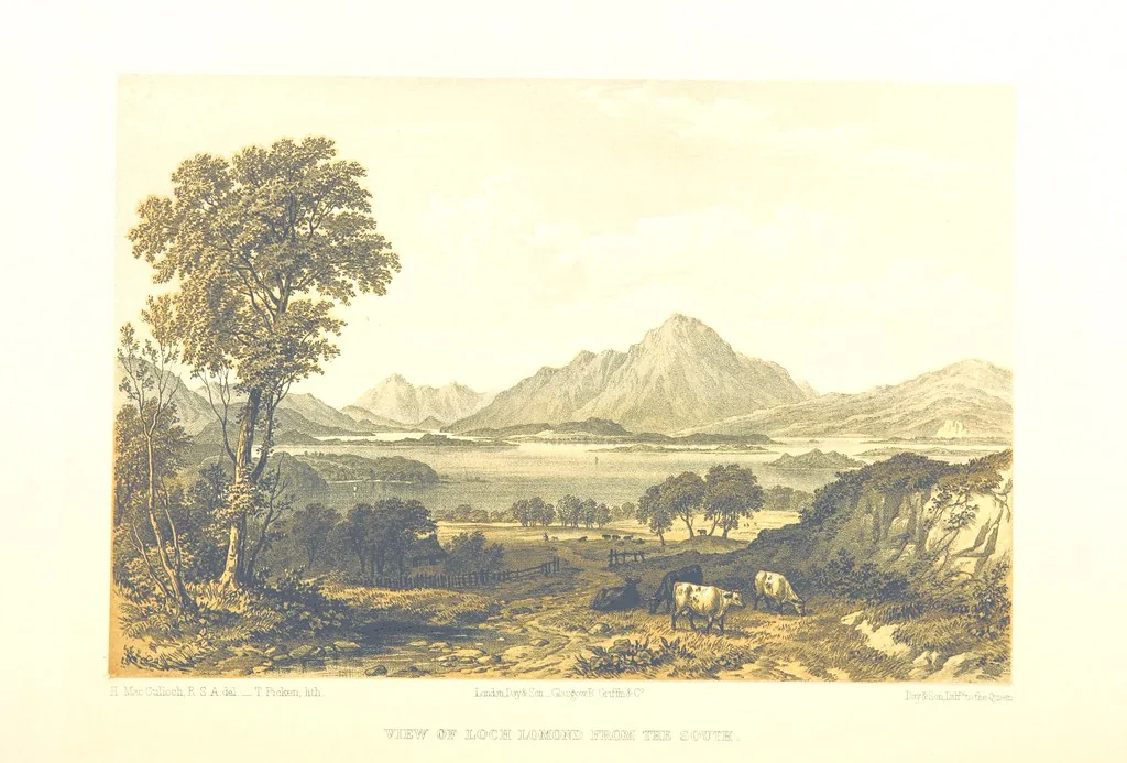 An illustration from Scotland delineated in a series of views by C. Stanfield ... G. Cattermole ... (Sir W. Allan) ...Drawn in lithography by J. D. Harding (Carrick, etc.). With historical, antiquarian and descriptive letterpress by J. P. L, 1858, leaf 346