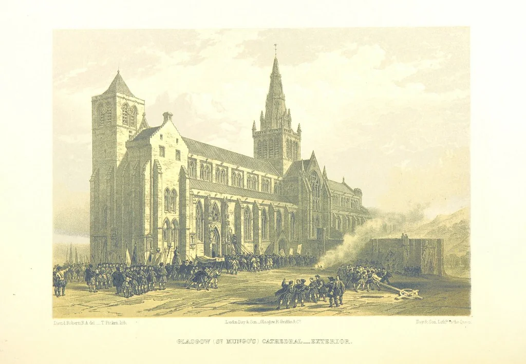 An illustration from Scotland delineated in a series of views by C. Stanfield ... G. Cattermole ... (Sir W. Allan) ...Drawn in lithography by J. D. Harding (Carrick, etc.). With historical, antiquarian and descriptive letterpress by J. P. L, 1858, leaf 358