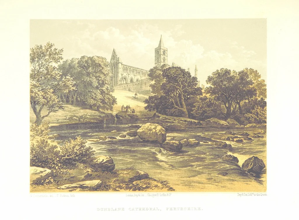 An illustration from Scotland delineated in a series of views by C. Stanfield ... G. Cattermole ... (Sir W. Allan) ...Drawn in lithography by J. D. Harding (Carrick, etc.). With historical, antiquarian and descriptive letterpress by J. P. L, 1858, leaf 393