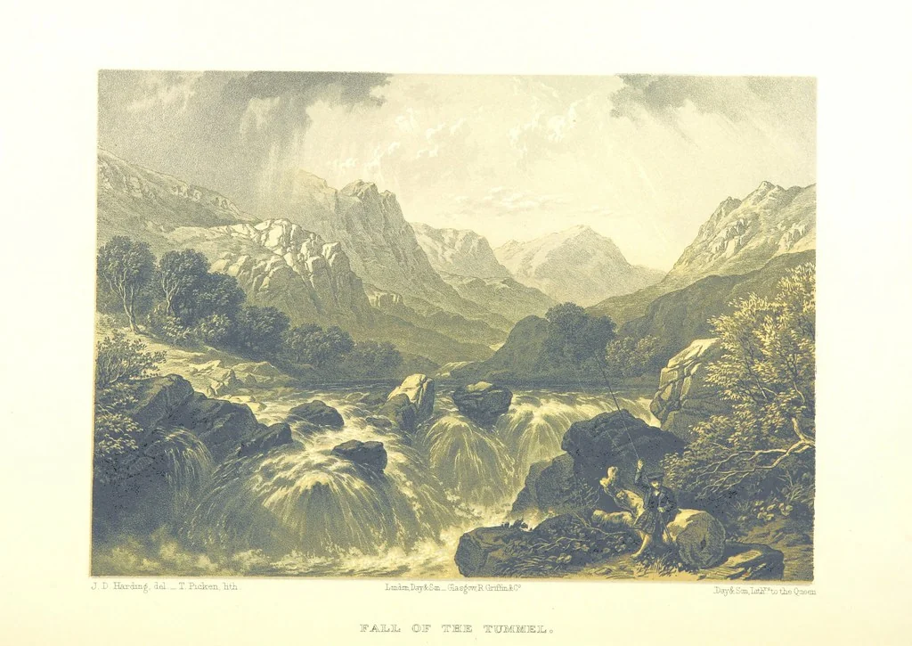 An illustration from Scotland delineated in a series of views by C. Stanfield ... G. Cattermole ... (Sir W. Allan) ...Drawn in lithography by J. D. Harding (Carrick, etc.). With historical, antiquarian and descriptive letterpress by J. P. L, 1858, leaf 400