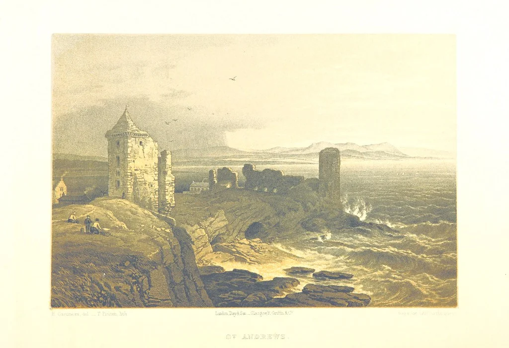 An illustration from Scotland delineated in a series of views by C. Stanfield ... G. Cattermole ... (Sir W. Allan) ...Drawn in lithography by J. D. Harding (Carrick, etc.). With historical, antiquarian and descriptive letterpress by J. P. L, 1858, leaf 412