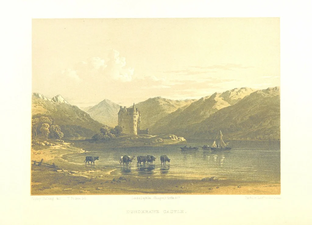 An illustration from Scotland delineated in a series of views by C. Stanfield ... G. Cattermole ... (Sir W. Allan) ...Drawn in lithography by J. D. Harding (Carrick, etc.). With historical, antiquarian and descriptive letterpress by J. P. L, 1858, leaf 428