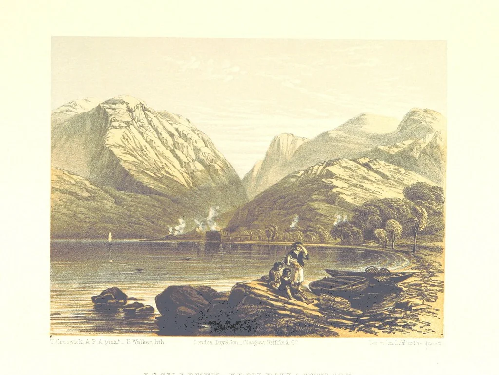 An illustration from Scotland delineated in a series of views by C. Stanfield ... G. Cattermole ... (Sir W. Allan) ...Drawn in lithography by J. D. Harding (Carrick, etc.). With historical, antiquarian and descriptive letterpress by J. P. L, 1858, leaf 431