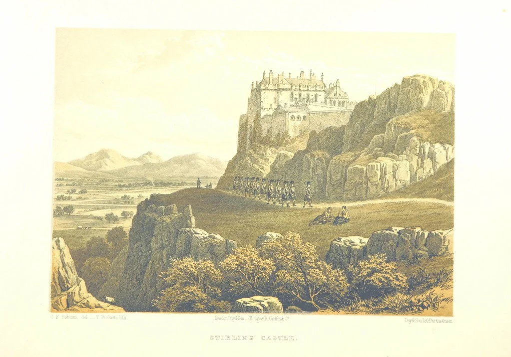 An illustration from Scotland delineated in a series of views by C. Stanfield ... G. Cattermole ... (Sir W. Allan) ...Drawn in lithography by J. D. Harding (Carrick, etc.). With historical, antiquarian and descriptive letterpress by J. P. L, 1858, leaf 438