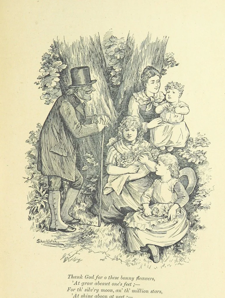 An illustration from Warblin's fro' an Owd Songster. With an introductory sketch by W. Trevor. [Illustrated, 1893, leaf 121